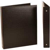 JAM Paper Premium Crocodile Textured 3 Ring Binders, 1 Inch, Black, Sold Individually (751CBL)-Black