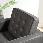 Modway Loft Tufted Vegan Leather Armchair - Silver Grey-Tubular Stainless Steel Legs