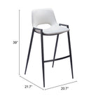 Zuo Desi Barstool - White - Set of 2-6