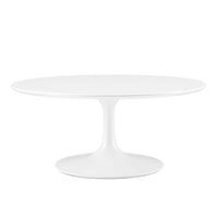 Modway Lippa 36" Round Wood Coffee Table - White-Modern Coffee Table
