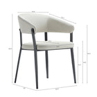 Manhattan Comfort Belle 22.4" Modern Textured Leatherette Upholstered Dining Chair - Oatmeal -Grey Metal Frame Adds Strength and a Sleek, Modern Finish