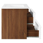 Modway Render 30" Wall-Mount Bathroom Vanity - White/Walnut/White-8