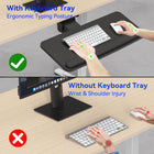 ShoppingAll Adjustable Under Desk Keyboard Tray with 25" W x 9.8" D Slide Out Drawer - Black-Padded Wrist Rest: Integrated cushion provides wrist support for comfort during long work or gaming sessions