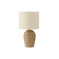 Monarch Specialties 17" H Transitional Table Lamp - Natural Rattan / Beige Shade-Refresh your home with this stylish 17"h table lamp featuring a natural rattan base and a chic beige fabric shade, perfect for creating a warm and inviting ambiance in your living room, bedroom, or home office