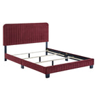 Modway Celine Channel Tufted Performance Velvet Full Bed - Maroon-Full Bed
