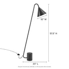 Modway Ayla Marble Base Floor Lamp - Black-Marble Base