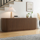 Modway Fortitude 75" Curved Sideboard Storage Cabinet - Walnut-Cable Management Hole