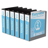 Davis Group Easyview Premium Binder - Round Ring - Customizable - 2" - Black - 6 Pack-3 Ring Binder
