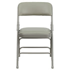 Flash Furniture HERCULES Series Curved Triple Braced & Double-Hinged Vinyl Metal Folding Chair - Grey-Padded Metal Folding Chair