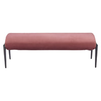 Zuo Glatt Bench - Brown-Soft and smooth velvet fabric