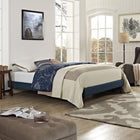 Modway Helen Fabric Full Bed Frame with Round Splayed Legs - Azure-Upholstered in Polyester