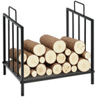 Outsunny 17.5" Firewood Rack - Metal Wood Storage Holder with Handles-Keeps wood clean, dry, off the ground and mess-free
