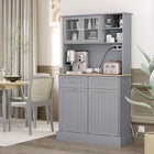 HOMCOM 68" H Kitchen Pantry Cabinet with Charging Station - Grey-Fits in small spaces around the home 