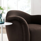 Modway Compose Performance Velvet Swivel Armchair - Chocolate Brown-Round Barrel Silhouette