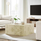 Modway Cosmos 36" Square Burl Wood Coffee Table - Bleached Burl-MDF and Mappa Burl Wood Veneer