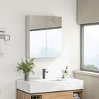 Kleankin Medicine Cabinet with Doors and Shelf - White-Adjustable inner shelf meets various storage requirements