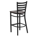 Flash Furniture HERCULES Series Black Ladder Back Metal Restaurant Barstool - Walnut Wood Seat - 2 Pack-.625" Thick Plywood Seat