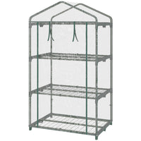 Outsunny 3 Tier Mini Greenhouse with Plastic Cover and Steel Frame - Transparent- Mini greenhouse is suitable for limited spaces
 
