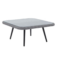 Modway Endeavor Outdoor Patio Wicker Rattan Square Coffee Table - Grey-Modern Outdoor Patio Coffee Table