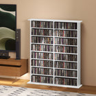 HOMCOM Double Media Storage Cabinet - White-Narrow depth maximizes floor space