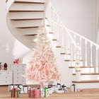 HOMCOM 7' Artificial Christmas Tree with Realistic Tips - Pink-White and light pink colour create sweet atmosphere for ladies 