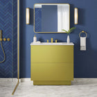 Modway Quantum 36" Bathroom Vanity - White/Gold-MDF Construction