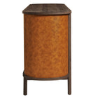 Modway Coralie Curved 6-Drawer Vegan Leather Oval Dresser - Walnut Tan-7