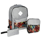 Nicci Floral Backpack 3-Piece Set - Grey-EPE foam padded interior laptop holder