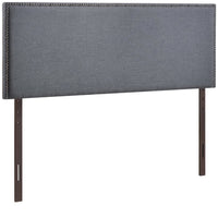 Modway Region Nailhead Upholstered Queen Headboard - Smoke-Contemporary headboard