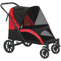 PawHut Foldable Pet Stroller for Dogs - Black-Large size for dogs up to 66 lbs. (30 kg) and 26.8"(68 cm) long 