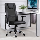 Vinsetto High Back Mesh Computer Desk Chair with Armrests - Black-Height adjustment with pneumatic control