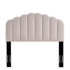 Modway Veronique Performance Velvet Full/Queen Headboard - Pink-Scalloped Edge Accents
