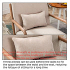 Ebello Hertford 26" Wide Mid Century Upholstered Solid Wood Accent Chair with an Extra Pillow - Beige-9