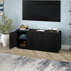 Hudson&Canal Hanson TV Stand for TV's up to 65" - Black Grain-Product Dimensions: 15.5" L x 57.13" W x 24" H