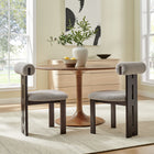 Modway Torian Boucle Fabric Dining Chair - Wenge Taupe - Set of 2-Double-beamed Back Leg
