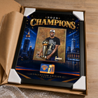 Frameworth New York Knicks 2026 Champions: OG Anunoby Trophy PhotoGlass Framed Photo - 18" W x 22" H - Gold-6