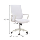 Zuo Jett Low Back Office Chair - White-8