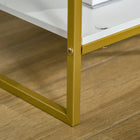 HOMCOM Nightstand with Drawer and Shelf - White - Set of 2-Colours: White, Gold