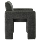 Modway Daven Fabric Upholstered Dining Chair - Charcoal-Integrated Non-Marking Floor Glides