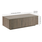Hudson&Canal Paxton 48"W Rectangular Coffee Table - Antiqued Grey Oak-8