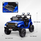 Qaba 12V Kids Ride on Truck Car with Remote Control, Openable Doors - Blue-Includes single start button, USB, music player, horn, and headlights for entertaining drives 