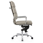 Plata Import Paco Office Chair PU Leather High Back Foam Metal Frame - Grey-Seat 22" W x23 " D; Back 23-28" H