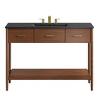 Modway Zaire 48" Single Sink Bathroom Vanity - Walnut/Black-Assembly Required