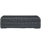 Modway Summon Outdoor Patio Glass Top Coffee Table - Grey-Ships Pre-Assembled