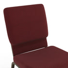 Flash Furniture HERCULES 18.5"W Stacking Church Chair in Burgundy Patterned Fabric with Gold Vein Frame-Gold Vein Frame Finish