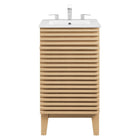 Modway Render 18" Bathroom Vanity Cabinet - Oak/White-Particleboard and Laminate Construction