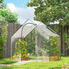 Outsunny 6'x3.3'x5.5' Walk-in Garden Greenhouse with Door & Window - Clear Plastic Cover-Cover with transparent plastic membrane for enough sunlight and convenient observation 