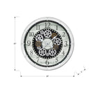 Monarch Specialties Clocks 20" Round Wall Clock - Antique White -For indoor use only, accurate timekeeping with reliable quartz movement and a non-ticking feature for a peaceful ambiance
