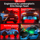 Gyrocopters Lamborghini Licensed Ride on Car for Kids - 12V Dual Motor - Car with Music, Remote Control - Blue-2 Speed Modes (low & High)