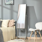 HOMCOM Mirror Jewelry Cabinet - 18.4" L x 14.4" W x 59.6" H - Grey-Full-length mirror to get ready in, the angle is adjustable to suit you 
